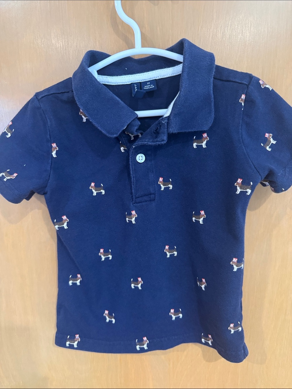 Janie and Jack Navy Polo with Embroidered Dog Motif